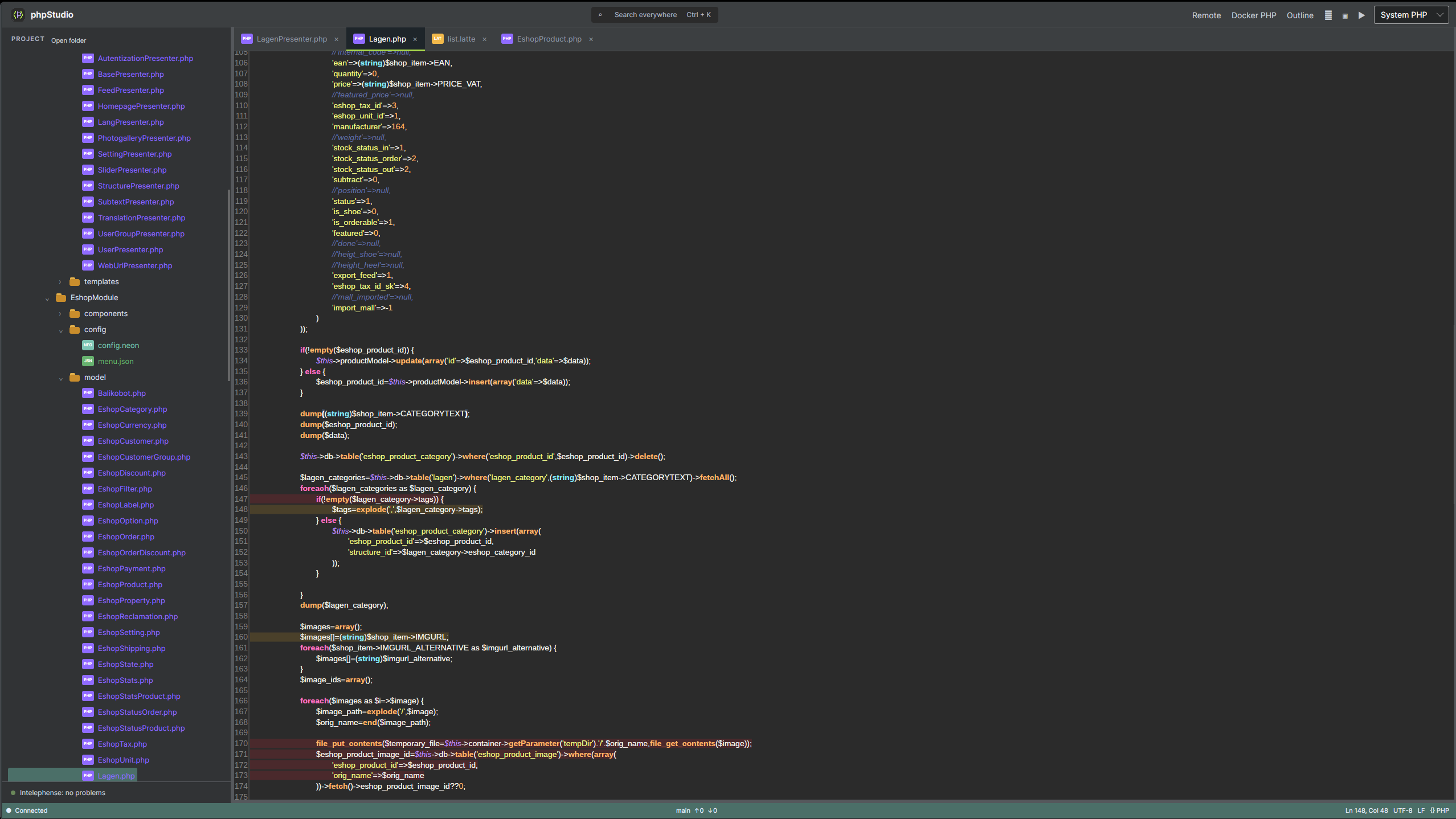 phpStudio application screenshot